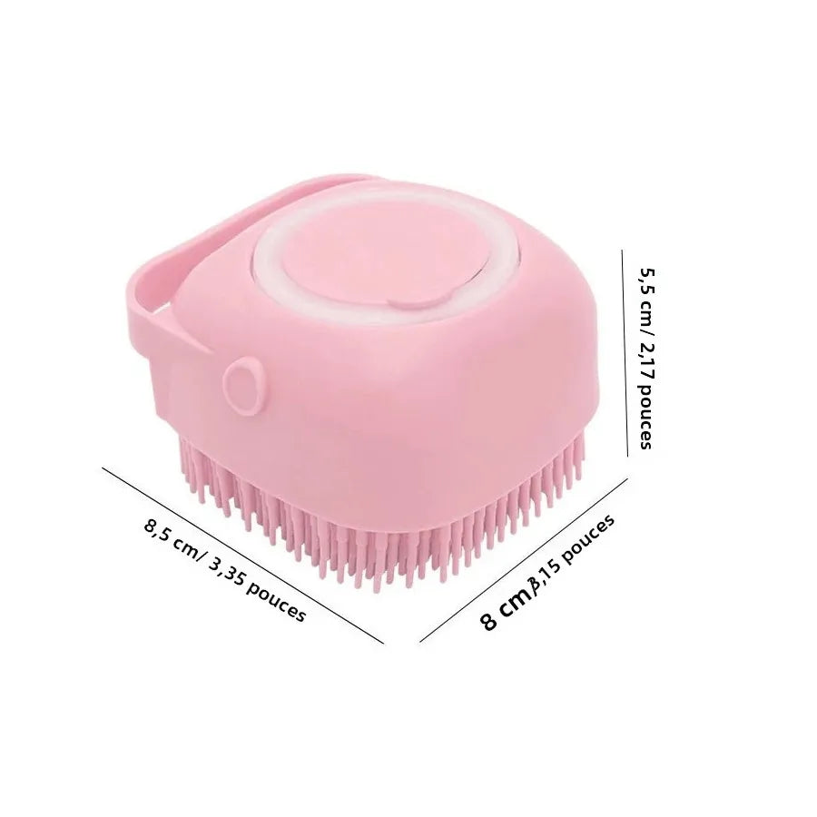 Brosse Lavante Silicone pour Chien Chat - Massage Shampoing